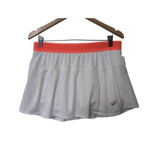 Asics Tennis Skort Womens L White Athletic Skirt Attached Compression‎ Shorts
